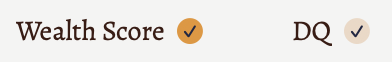The wealth score and DQ checkboxes.