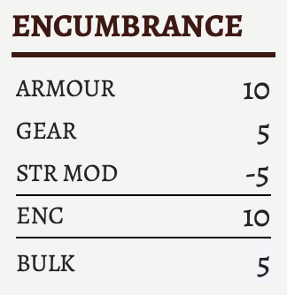 The encumbrance section showing a bulk of 5