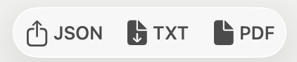 The export character button.
