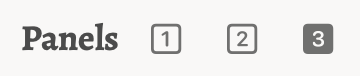 A view of the toolbar showing 3 panels selected.
