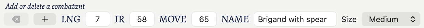 The Initiative Rating Tracker showing the manual entry of two opponents.